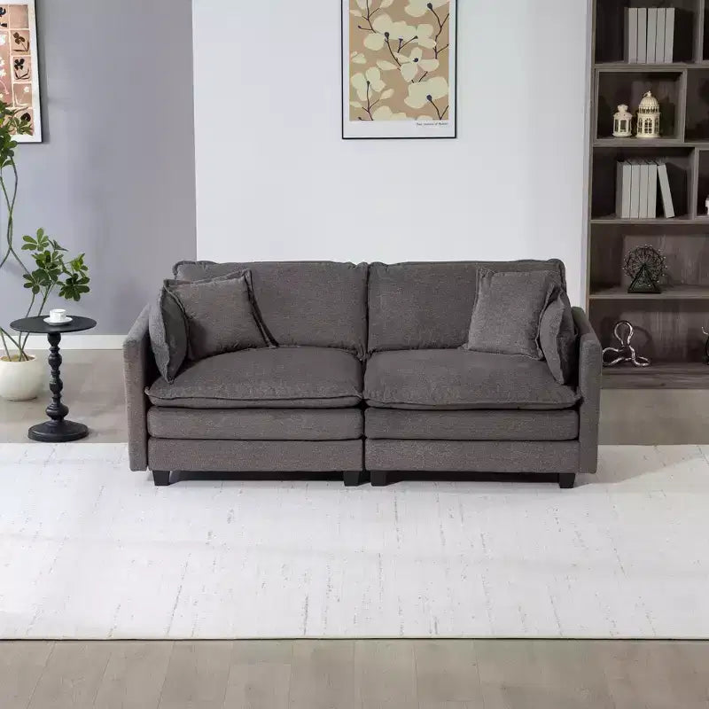 GDFStudio Dulles Moderne 77,95 places canapé causeuse modulaire en bois massif et chenille