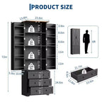 Meuble de rangement haut de cuisine de style campagnard de 72 po avec 2 portes de grange et 3 tiroirs
