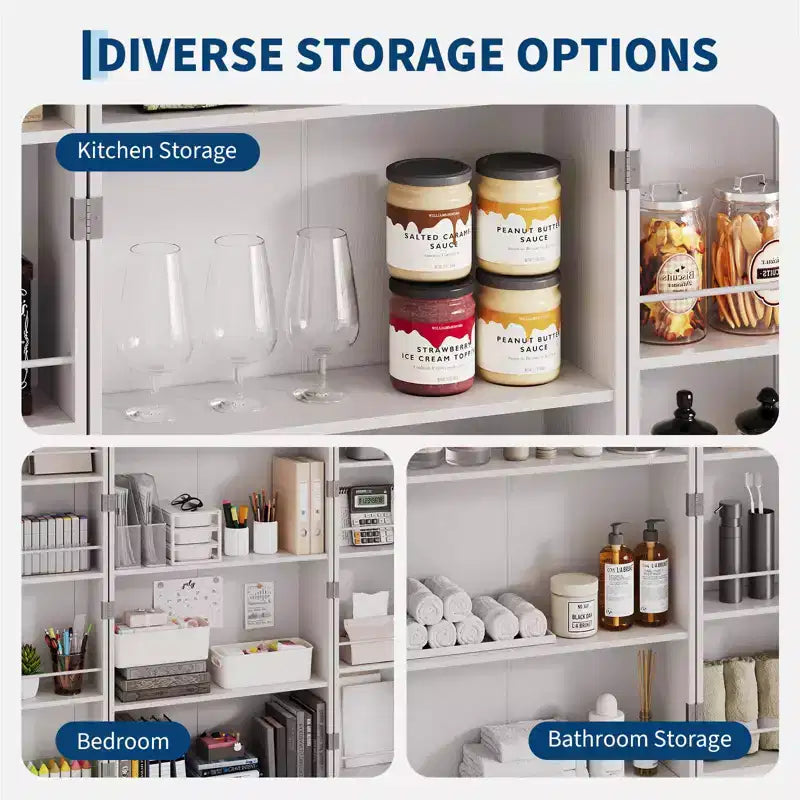 Meuble de rangement haut de cuisine de style campagnard de 72 po avec 2 portes de grange et 3 tiroirs