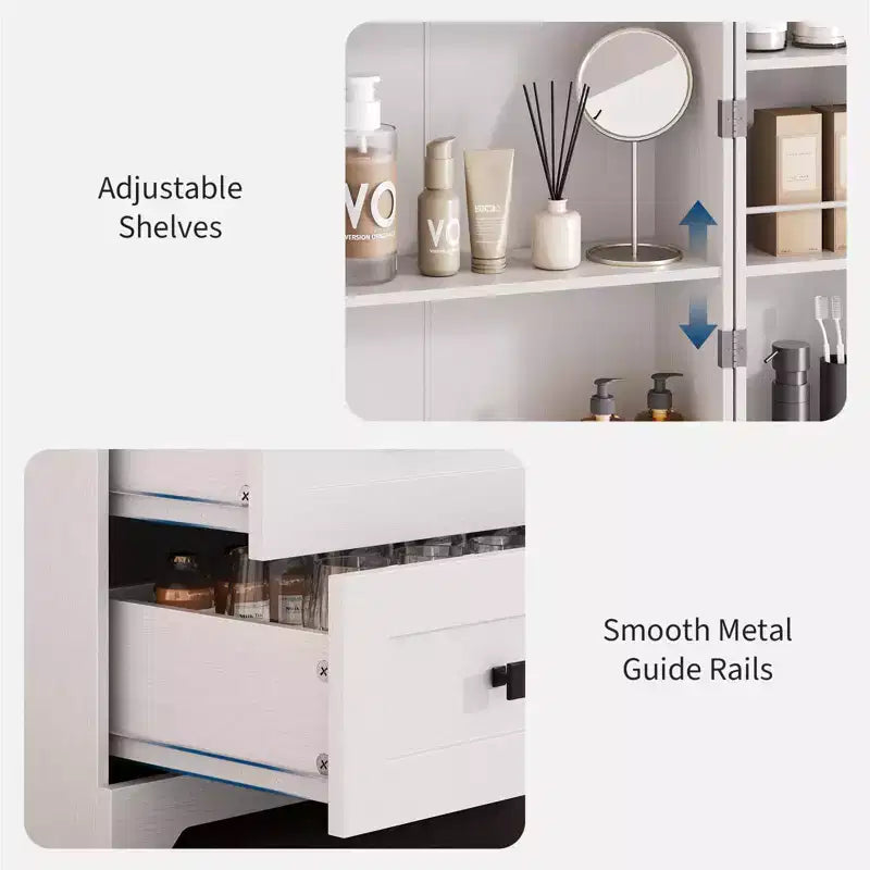 Meuble de rangement haut de cuisine de style campagnard de 72 po avec 2 portes de grange et 3 tiroirs