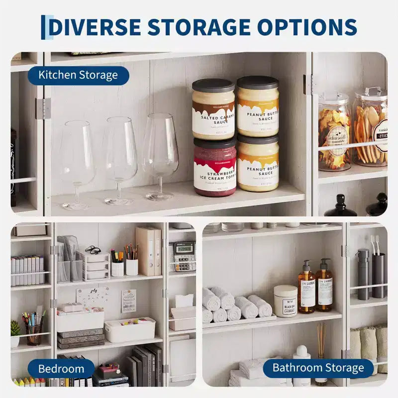 Meuble de rangement haut de cuisine de style campagnard de 72 po avec 2 portes de grange et 3 tiroirs