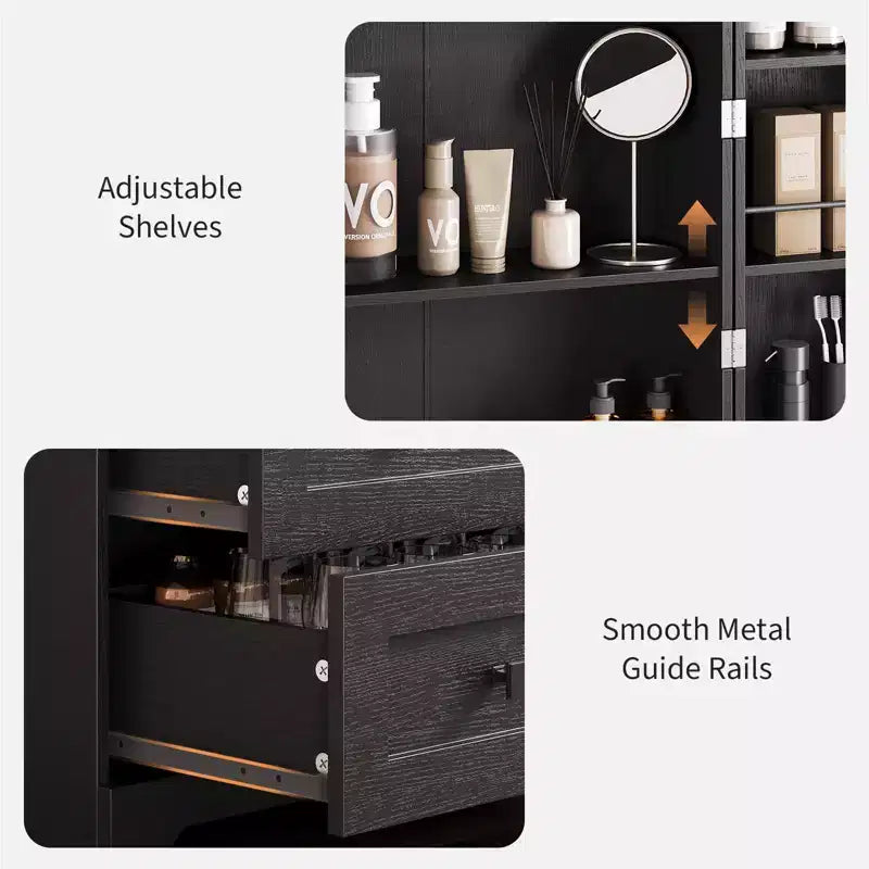 Meuble de rangement haut de cuisine de style campagnard de 72 po avec 2 portes de grange et 3 tiroirs