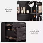 Meuble de rangement haut de cuisine de style campagnard de 72 po avec 2 portes de grange et 3 tiroirs