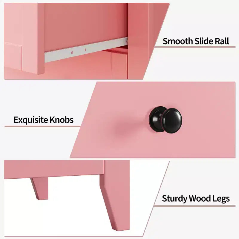 Commode à 5 tiroirs pour chambre à coucher, commode haute moderne avec tiroirs profonds et poignées en métal, commode en bois pour entrée, chambre à coucher