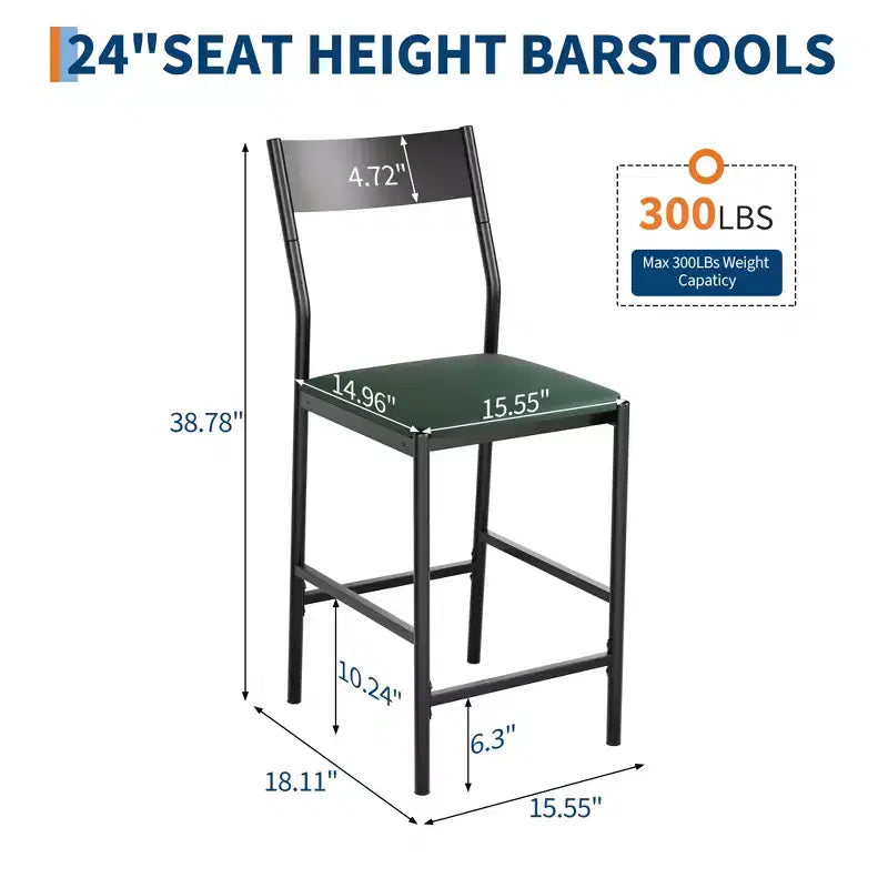 Tabourets de bar hauteur comptoir avec surface rembourrée pour salle à manger, bar à domicile