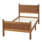 Lit plateforme double FAMYYT avec tête et pied de lit, assemblage facile