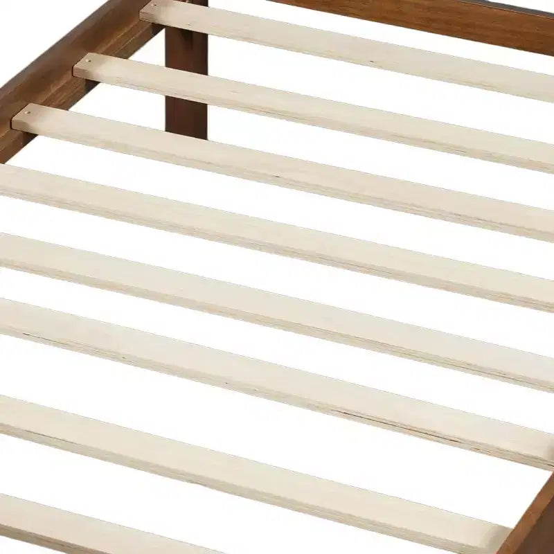Lit plateforme double FAMYYT avec tête et pied de lit, assemblage facile