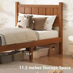 Lit plateforme double FAMYYT avec tête et pied de lit, assemblage facile