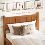 Lit plateforme double FAMYYT avec tête et pied de lit, assemblage facile