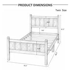 Lit plateforme double FAMYYT avec tête et pied de lit, assemblage facile