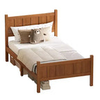 Lit plateforme double FAMYYT avec tête et pied de lit, assemblage facile