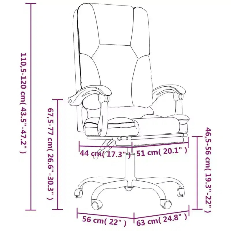 vidaXL Chaise de bureau de massage Noir Similicuir, Métal, Contreplaqué Grande