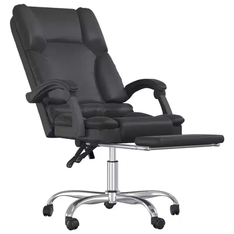 vidaXL Chaise de bureau de massage Noir Similicuir, Métal, Contreplaqué Grande