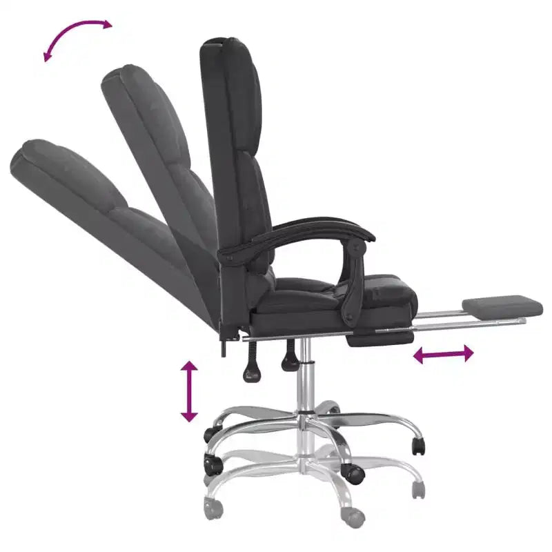 vidaXL Chaise de bureau de massage Noir Similicuir, Métal, Contreplaqué Grande