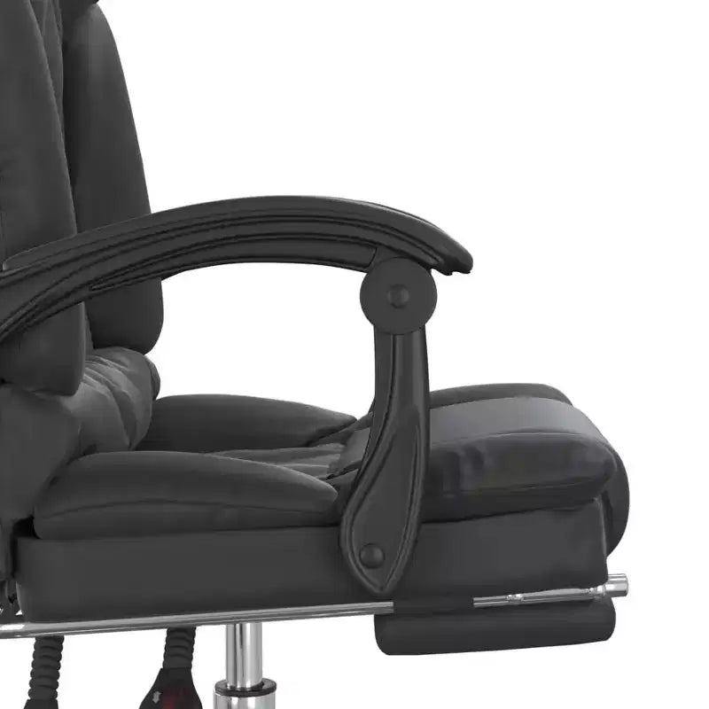 vidaXL Chaise de bureau de massage Noir Similicuir, Métal, Contreplaqué Grande