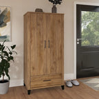 Meuble de rangement haut d'entrée de 32" l x 65" H avec portes, tiroir et étagères réglables, 4 finitions