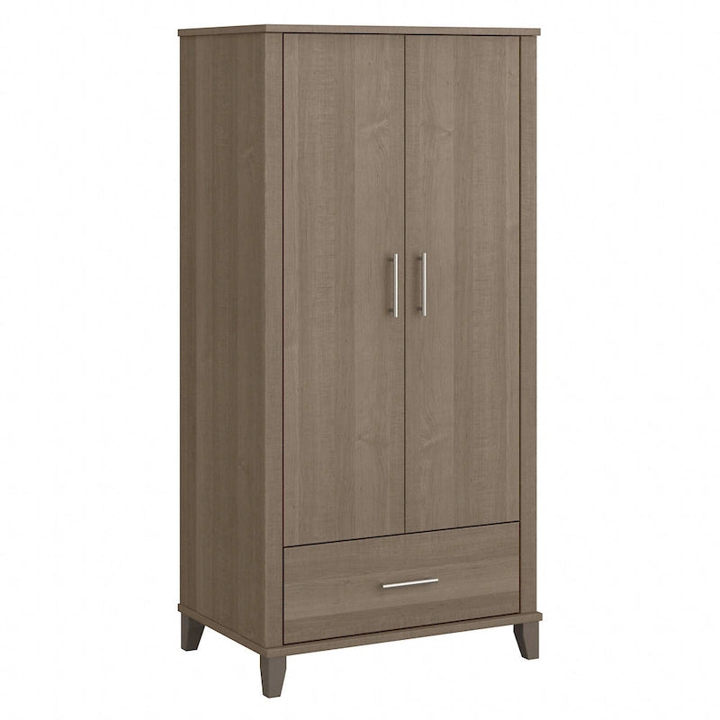 Meuble de rangement haut d'entrée de 32" l x 65" H avec portes, tiroir et étagères réglables, 4 finitions