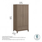 Meuble de rangement haut d'entrée de 32" l x 65" H avec portes, tiroir et étagères réglables, 4 finitions