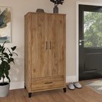 Meuble de rangement haut d'entrée de 32" l x 65" H avec portes, tiroir et étagères réglables, 4 finitions