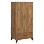Meuble de rangement haut d'entrée de 32" l x 65" H avec portes, tiroir et étagères réglables, 4 finitions