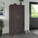 Meuble de rangement haut d'entrée de 32" l x 65" H avec portes, tiroir et étagères réglables, 4 finitions