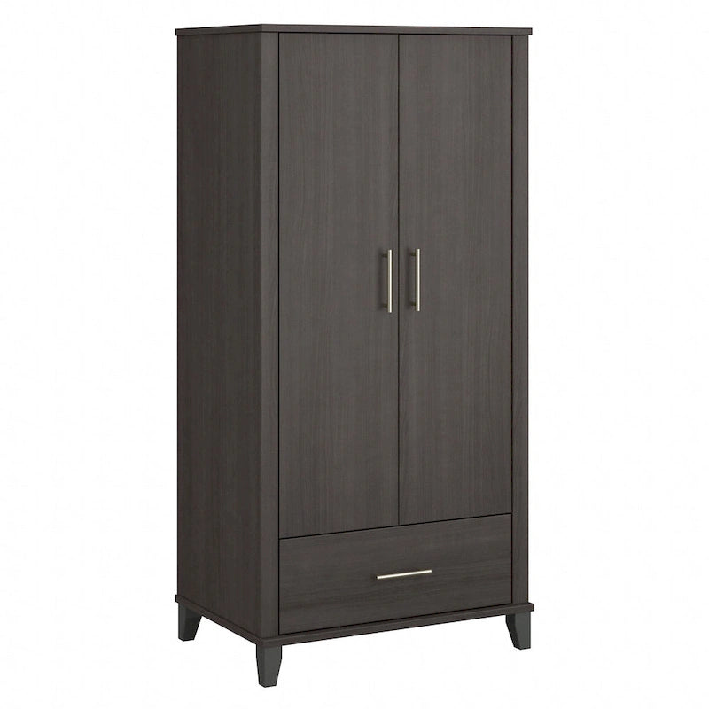 Meuble de rangement haut d'entrée de 32" l x 65" H avec portes, tiroir et étagères réglables, 4 finitions