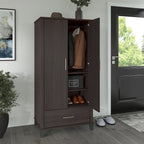Meuble de rangement haut d'entrée de 32" l x 65" H avec portes, tiroir et étagères réglables, 4 finitions