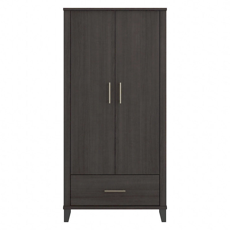 Meuble de rangement haut d'entrée de 32" l x 65" H avec portes, tiroir et étagères réglables, 4 finitions