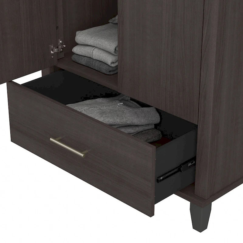 Meuble de rangement haut d'entrée de 32" l x 65" H avec portes, tiroir et étagères réglables, 4 finitions
