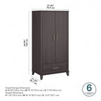 Meuble de rangement haut d'entrée de 32" l x 65" H avec portes, tiroir et étagères réglables, 4 finitions