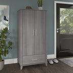 Meuble de rangement haut d'entrée de 32" l x 65" H avec portes, tiroir et étagères réglables, 4 finitions