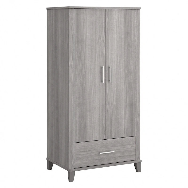 Meuble de rangement haut d'entrée de 32" l x 65" H avec portes, tiroir et étagères réglables, 4 finitions