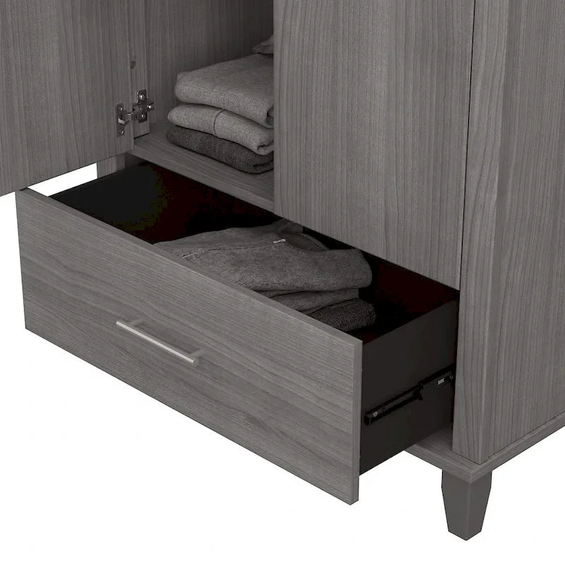 Meuble de rangement haut d'entrée de 32" l x 65" H avec portes, tiroir et étagères réglables, 4 finitions