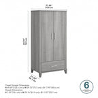 Meuble de rangement haut d'entrée de 32" l x 65" H avec portes, tiroir et étagères réglables, 4 finitions