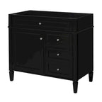 Meuble-lavabo de salle de bain de 91 cm sans lavabo, armoire de rangement de salle de bain moderne avec 2 tiroirs et un tiroir basculant, cadre en bois massif