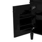 Meuble-lavabo de salle de bain de 91 cm sans lavabo, armoire de rangement de salle de bain moderne avec 2 tiroirs et un tiroir basculant, cadre en bois massif