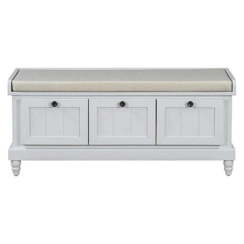 Shoe Bench with Lift Top Cushion Seat & Hidden Space, Entryway Shoe Storage Bench with 3 Drawers, Bedroom End of Bed Bench