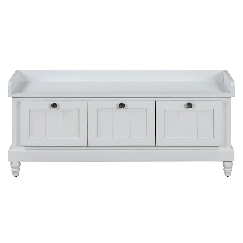 Shoe Bench with Lift Top Cushion Seat & Hidden Space, Entryway Shoe Storage Bench with 3 Drawers, Bedroom End of Bed Bench