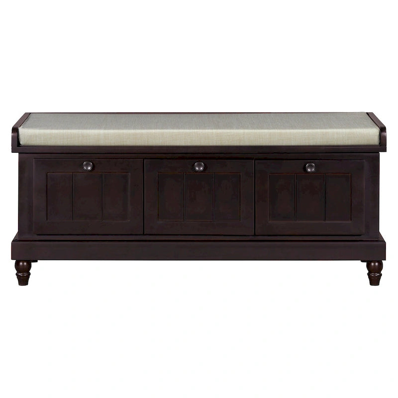 Shoe Bench with Lift Top Cushion Seat & Hidden Space, Entryway Shoe Storage Bench with 3 Drawers, Bedroom End of Bed Bench