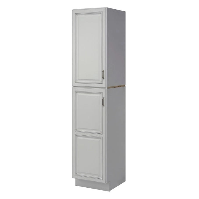36"H Freestanding Bathroom Linen Tower Top, 1 Door & 2 Shelves, Soft-Close, White