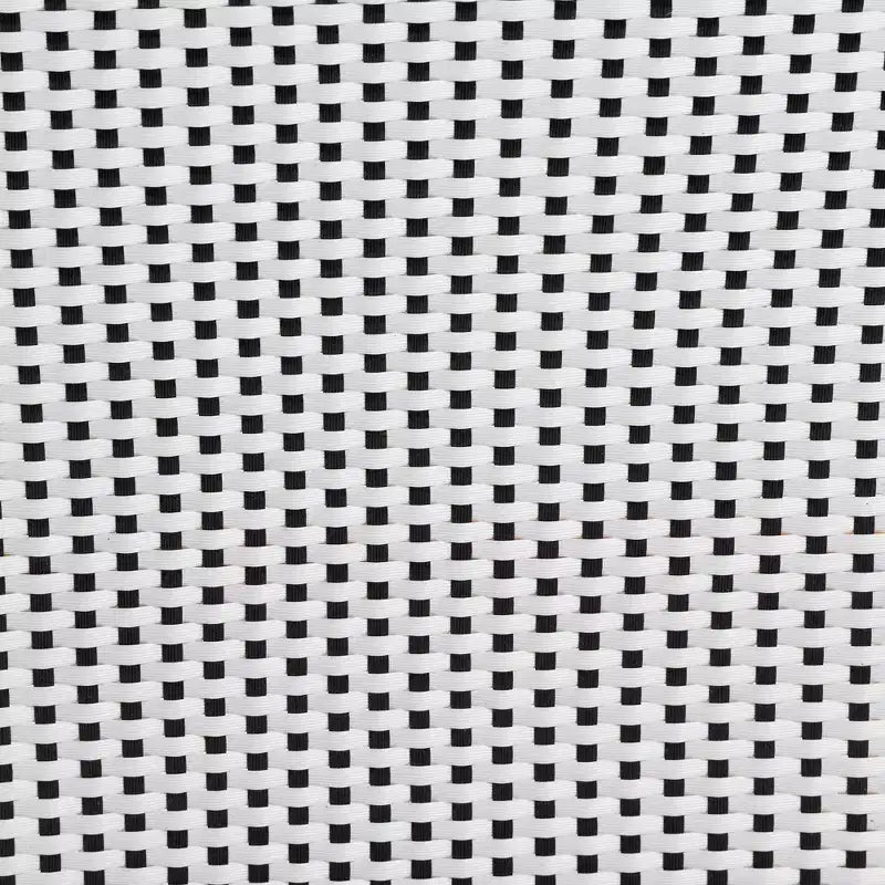 bali & pari Genica Tabouret de bar bicolore en tissage et rotin naturel Noir/Blanc