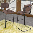 Brassex Lot de 2 tabourets de bar hauteur comptoir Damien Marron