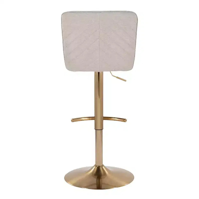 LumiSource Ensemble de 2 tabourets de bar réglables Henry Or/Tissu beige