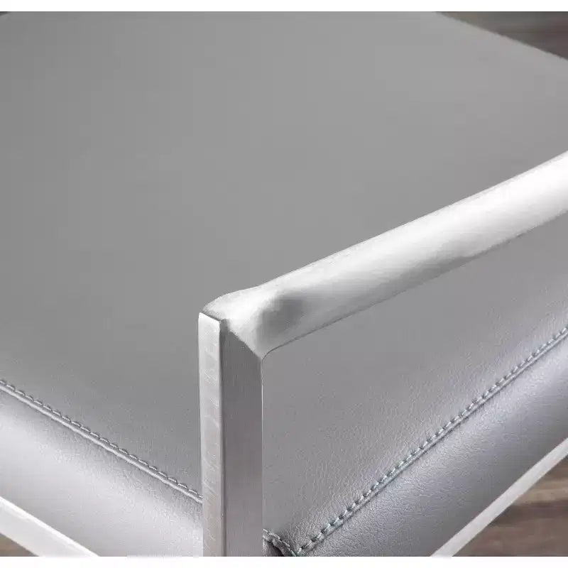 LumiSource Lot de 3 tabourets de bar à hauteur de comptoir empilables Fuji Acier inoxydable/Gris