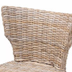 bali & pari Enver Tabouret de bar hauteur comptoir en rotin et bois d'acajou gris Kubu/taupe rustique