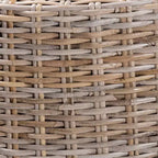 bali & pari Enver Tabouret de bar hauteur comptoir en rotin et bois d'acajou gris Kubu/taupe rustique