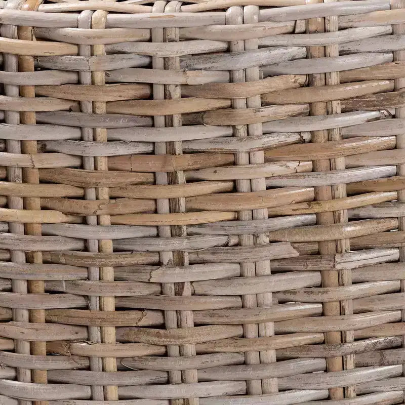 bali & pari Enver Tabouret de bar hauteur comptoir en rotin et bois d'acajou gris Kubu/taupe rustique