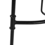Tabouret de bar sans dossier Urban Port 61 cm, hauteur comptoir, assise selle en manguier blanchi, base en métal noir, blanc/noir