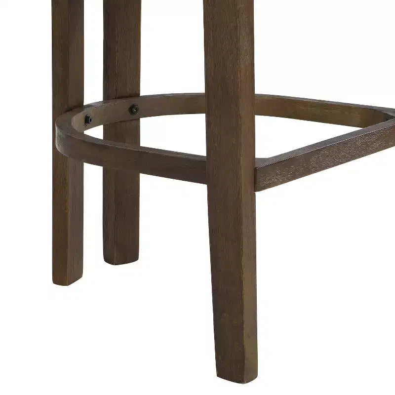 Christopher Knight Home Lot de 2 tabourets de bar Micah en bois d'hévéa rembourrés avec dossier incurvé et ouvert, hauteur comptoir, Noyer
