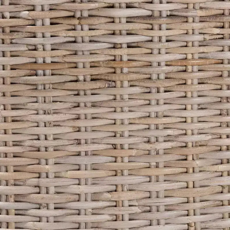 Chaise de salle à manger bali & pari Lara en rotin et bois d'acajou gris Kubu/taupe rustique